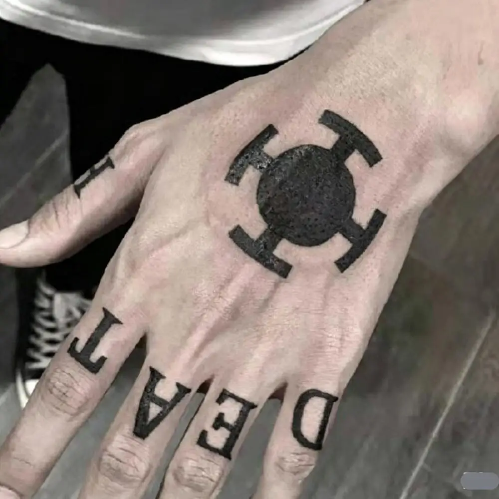 One Piece Anime Trafalgar Law Anime Tattoo Sticker - Juice Ink Waterproof Temporary Tattoo for Hand Arm Cosplay Decoration Gift