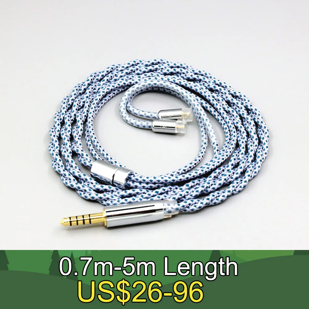 

99% Pure Silver Mix Graphene OCC Shielding Earphone Cable For Sennheiser IE8 IE8i IE80 IE80s Metal Pin LN008636