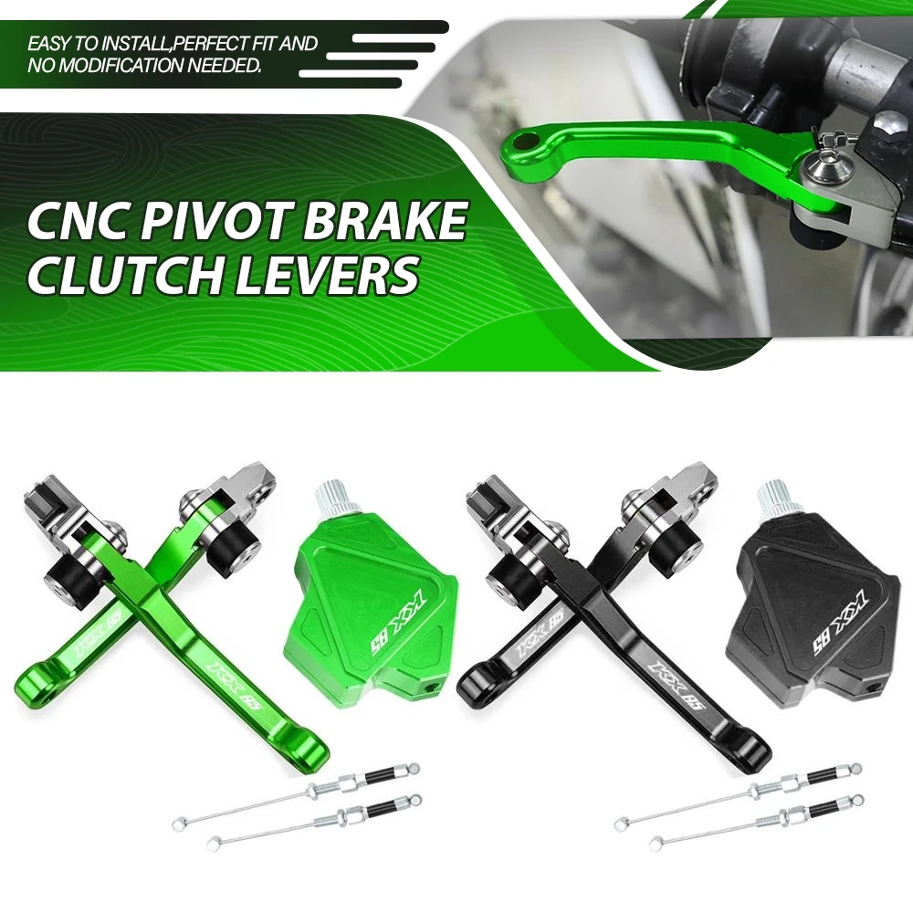 Dirt Bike CNC Brake Clutch Levers Stunt Clutch Pull Cable Lever Replacement Easy System For Kawasaki KX85 2001 -2021 2020 KX 85