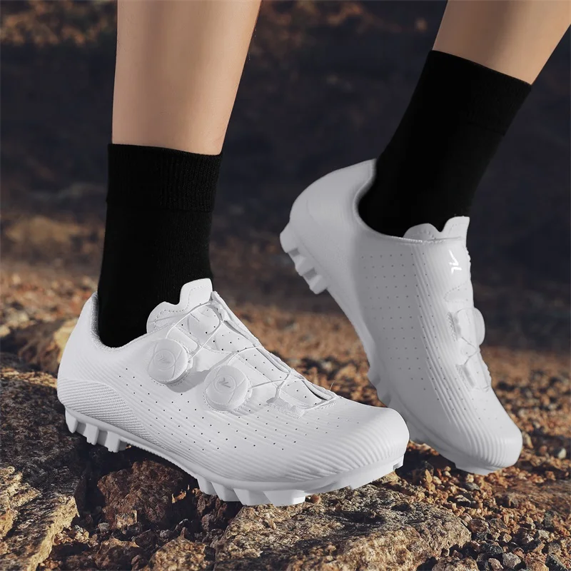 Mtb Cycling Shoes Men 37-48# New A7 Speed Cycling Sneaker Cleat Pedal Women Flat Outdoor Road Bike Shoes Self-Locking White