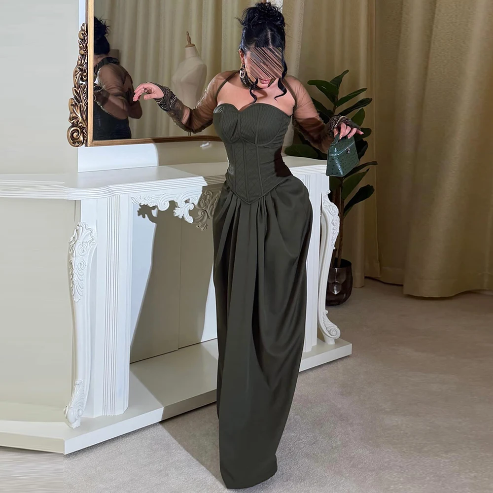 

Exquisite Jersey Evening Dress Elegant Mermaid Customized Party Dresses Delicate Long Sleeves Special Occasion Gowns