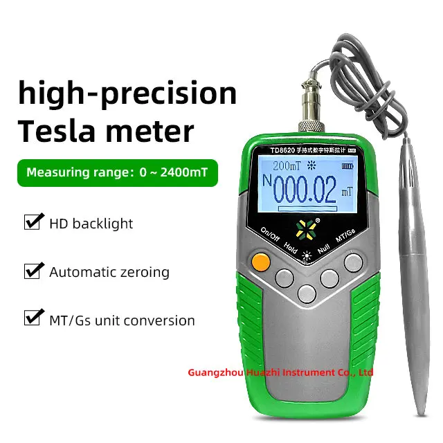 TD8620 Magnet Surface Tester Five-level Gauss Meter Magnetometer Magnet Magnetic Testing