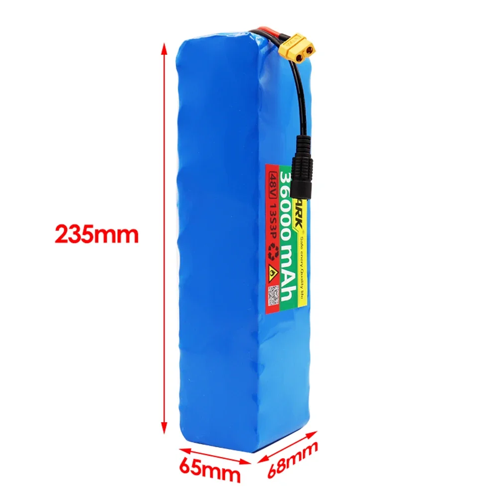 Large Capacity 48v 30ah 500w 13S3P lithium ion battery pack for 54.6v electric bike scooter with BMS+charger