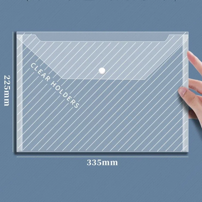 10Pcs A4 Transparent File Bag Plastic Documents Filing Storage Bag Student Organizer Information Pocket Folders Stationery