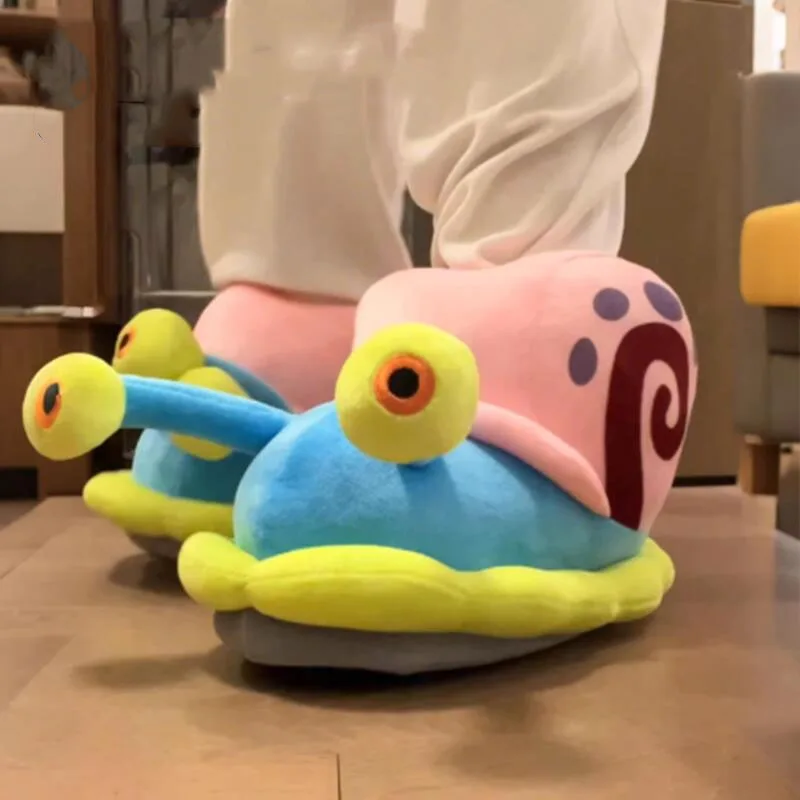 سبونجبوب سكوير الحلزون النعال الكرتون Kawaii Biqibao الحلزون عش القطن التنين مضحك نعال من القطن لطيف دافئ المضادة للانزلاق #1