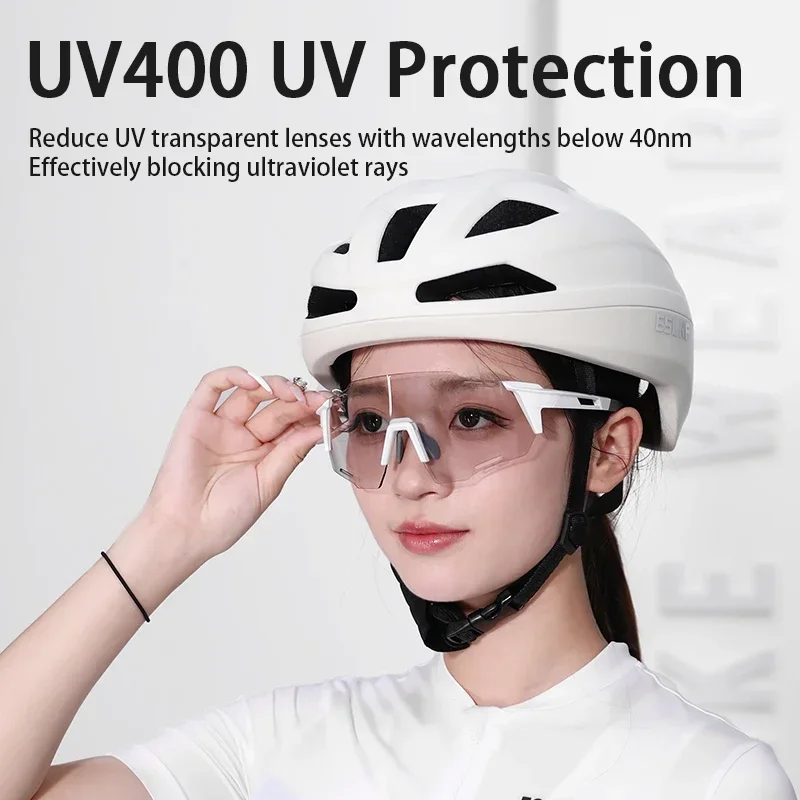 ESLNF Photochromic Bike Glasses Goggles UV Protection Cycling Sunglasses for Men Women Sports Goggles UV Protection