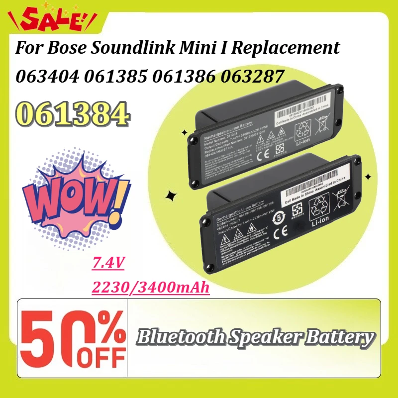 New 061384 7.4V 2230/3400mAh Bluetooth Speaker Battery for Bose Soundlink Mini I Replacement 063404 061385 061386 063287