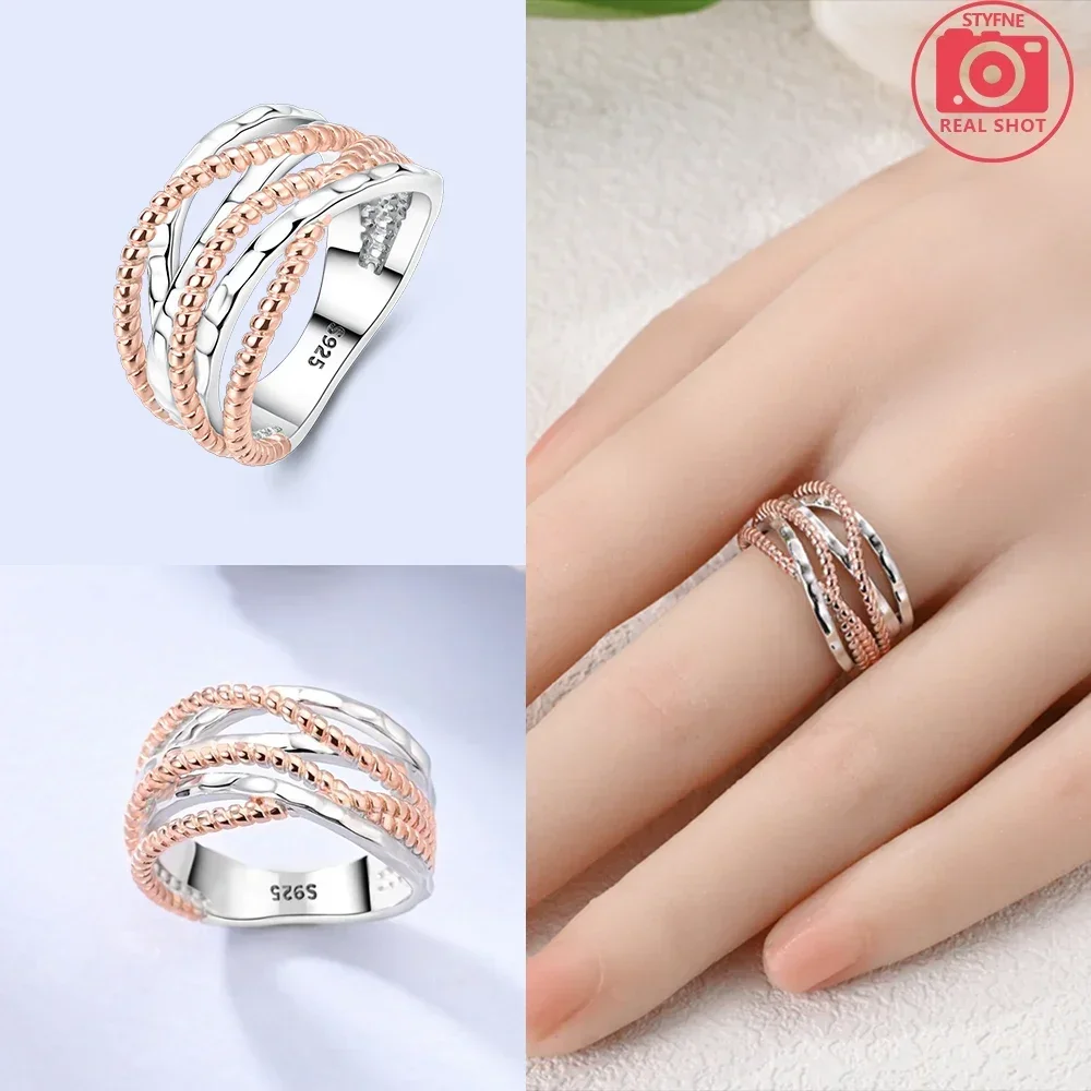 Women Rings Original Infinite Pink Heart Love 925 Sterling Silver Rings Graduation Dating Match Gift Delicate Holiday Jewelry