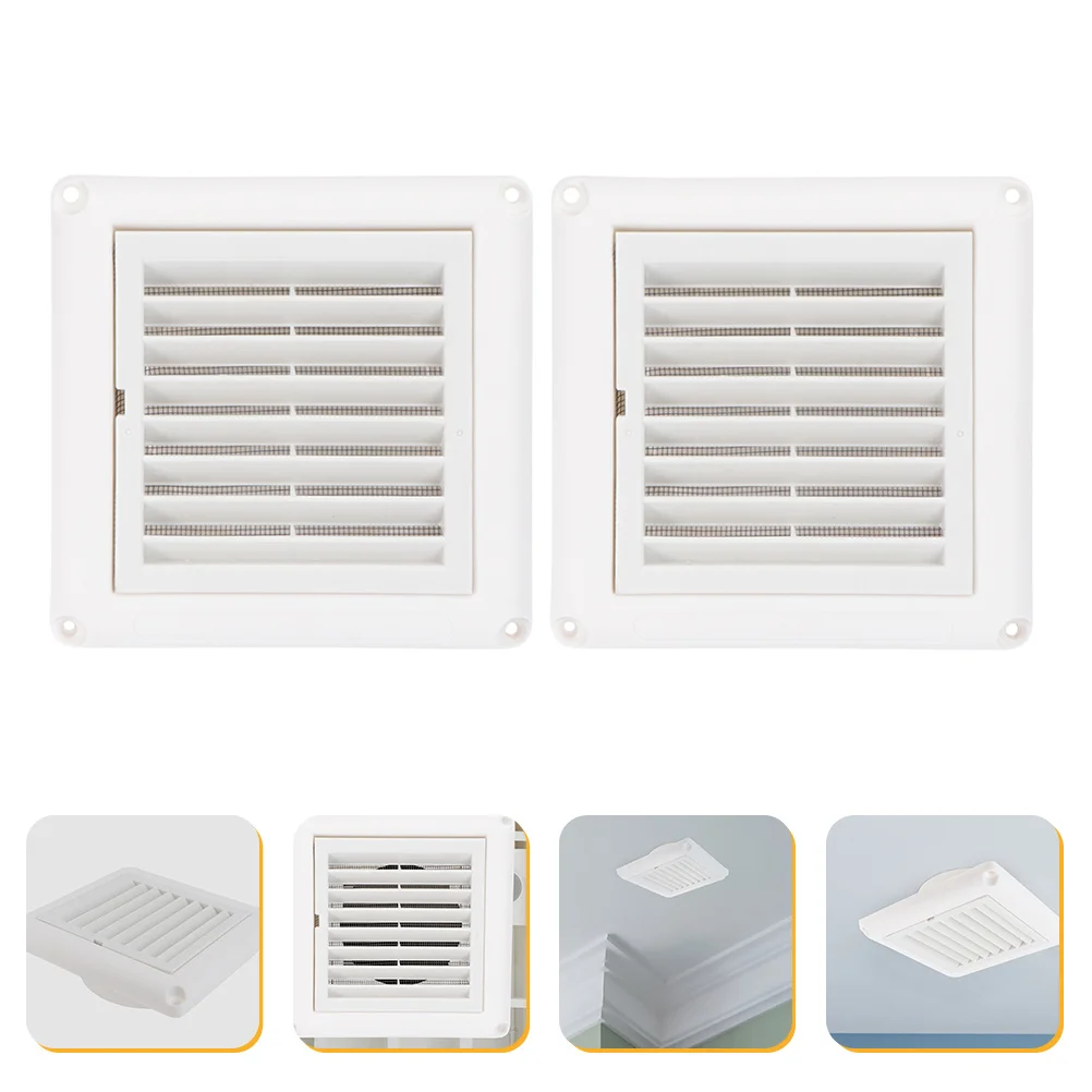 Copertura per zanzariera da 2 pezzi per presa d'aria a parete esterna, copertura di sfiato con feritoia in plastica resistente, presa d'aria per cappa di scarico resistente alle intemperie