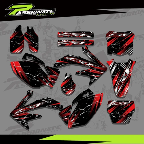 Imagen 1 del producto Para Honda CRF450 CRF450R CRF 450 R 450R 2005-2007 2008 fondos de motocicleta calcomanías gráficas Kits de pegatinas número nombre personalizado