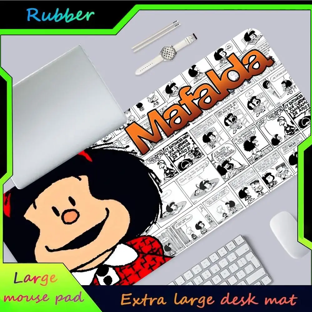 mafalda  MINISO Mouse Pad Hot Large Game Mause Pads XL Lock Edge Size for Gamee Give gifts daughter boy brother friend World of