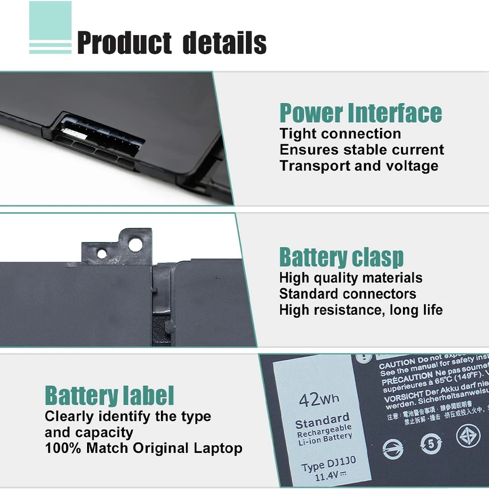 DJ1J0 42Wh ノートパソコンのバッテリー Dell Latitude 12 7280 7290
