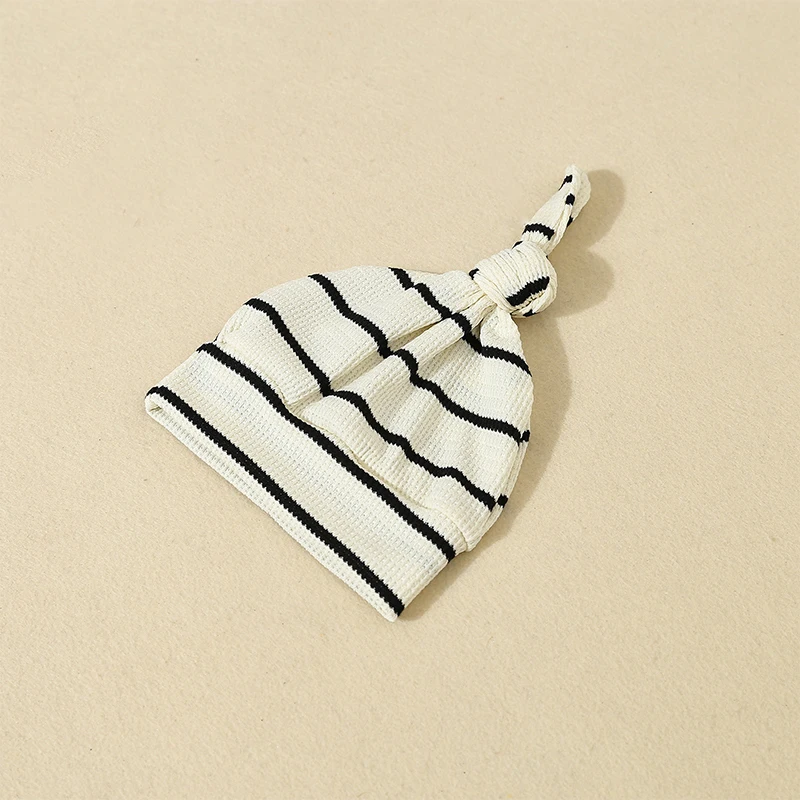 Baby Fall Outfits Stripe Print Long Sleeve Sweatshirt with Long Pants and Hat 3Pcs Set image 5