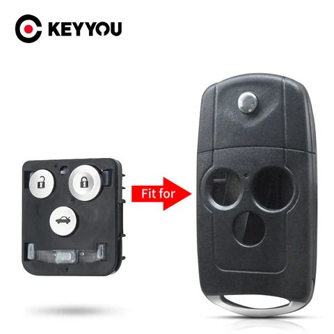 KEYYOU автомобильный ключ, кнопка для Honda Civic Accord Jazz Acura CRV HRV S2000, 2/3 кнопки, сменные аксессуары для удаленного ключа