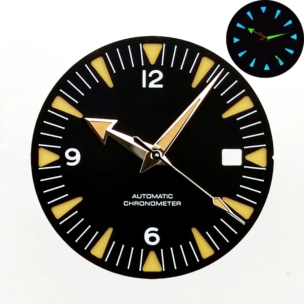 Hochwertiges 41,7-mm-Metallgehäuse mit Saphirglas, passend für 8215-Armband, Modifikationsbausatz, schwarz-blau, Uhrenteile, Zubehör, Uhrenbox – Detail 7