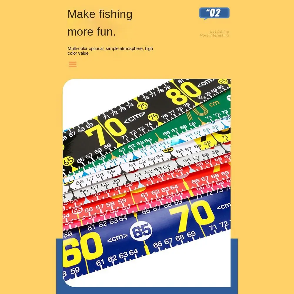 2pcs Shaddock Fishing Fish Measuring Ruler Waterproof Fishing Tools Back Sticker Rulers PVC 130*5cm Accurate Boat Equipment