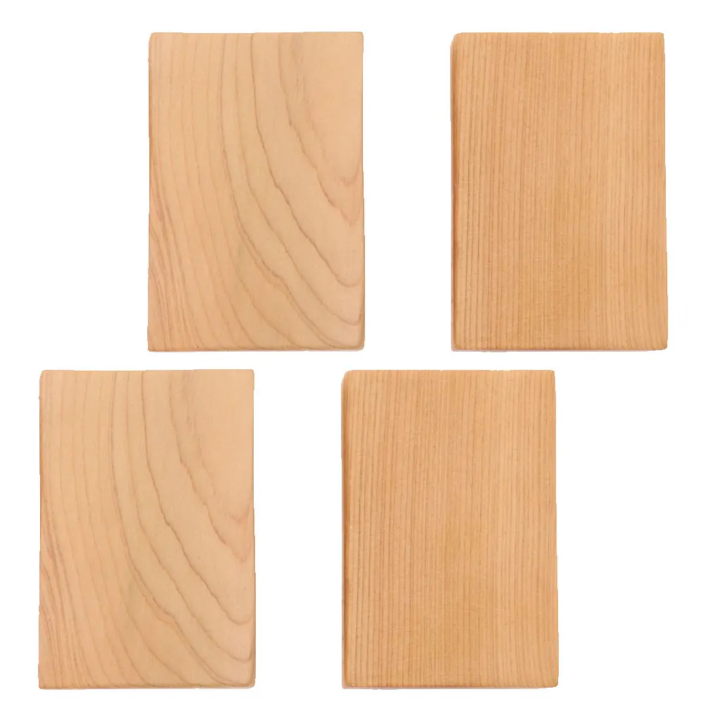 

4 Pcs Crafts for Kids Carving Block Planks Unfinished Wood Cutout Natural Child