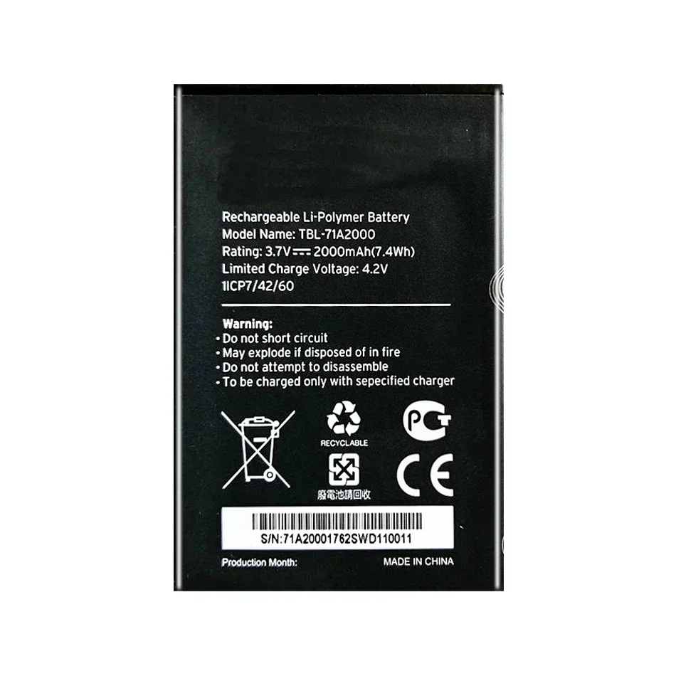2000mAh TBL-71A2000 Battery for TP-Link TL-TR861 2000L TL-TR761 M5250 M5350 M7000 M7200 M7300 4G LTE WIFI Router Batteries + NO image 4