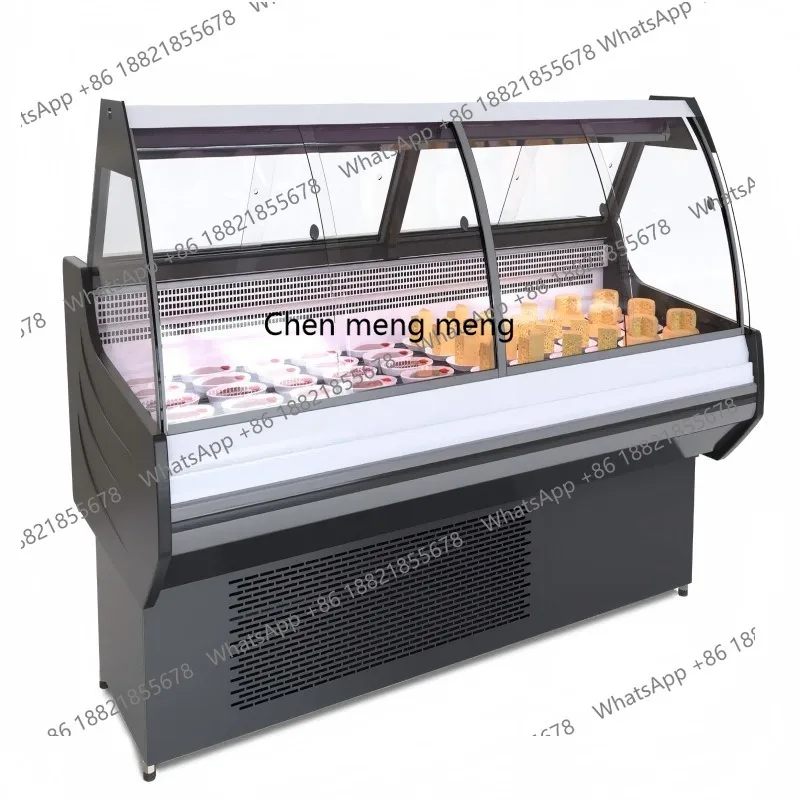 Curved cooked food cabinet Commercial supermarket fresh-keeping display promotional cabinet