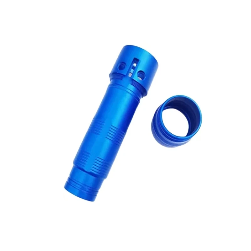CNC machined blue anodized aluminum alloy split pipe fittings detachable tube assembly