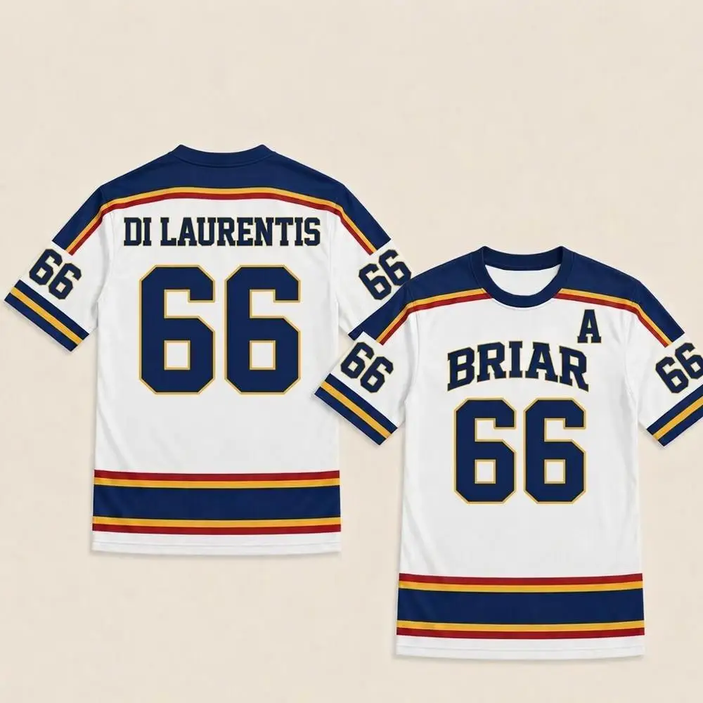 2026 Hot Off Campus Briar University Hockey-Trikot Graham 44 DI LAURENTIS 66 Cosplay T-Shirt Herren Damen Sommer Streetwear Tees