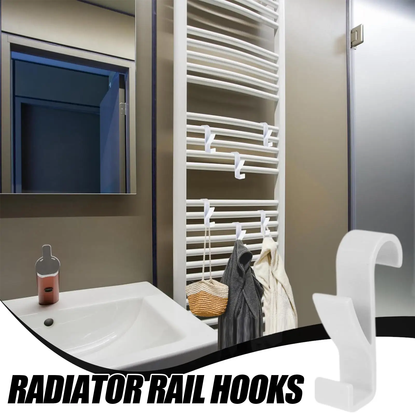 Gancho de puerta para radiador, toallero, ganchos para colgar, 8 piezas, estante organizador de almacenamiento de utilidad que ahorra espacio para baño, cocina y almacén