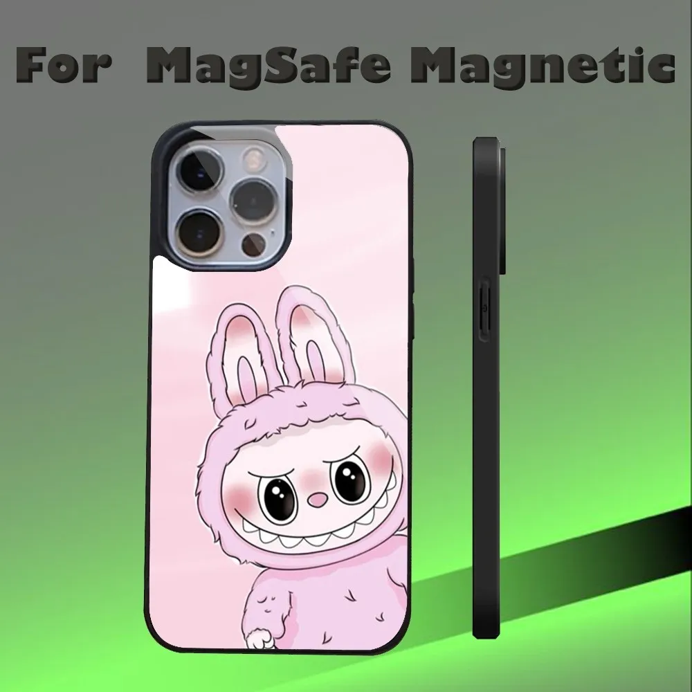 Cute L-Labubu Lovely Phone Case For IPhone 16 15 14 13 Pro Max 11 12 Mini Alex Mirror For Magsafe Wireless Charging Cover