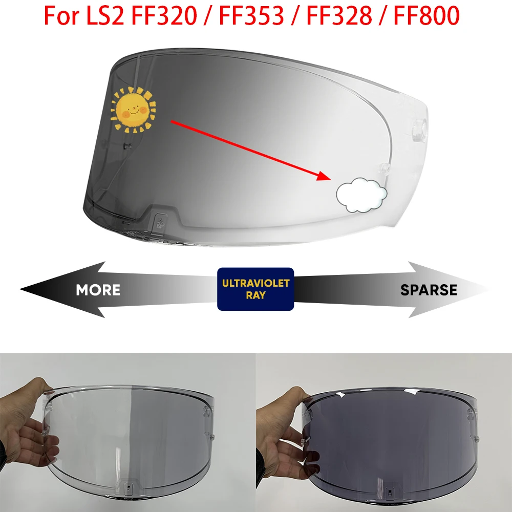 

FF320 Helmet hromic lens for LS2 FF353 FF328 FF800 Helmet Photochromic Visor Uv Protection Casco Moto Visera Sunshield