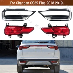 Car Rear Bumper Fog Light Rear Brake Stop Lamp Light Frame Trim Cover Hood For Changan CS35 Plus 2018 2019
