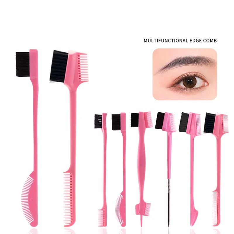 Three-headed Eyebrow Brush Shredded Hair Brush Comb Hair Dye Brushes Hair Care Hair Edge Control Hairdressing Gel Brush Styling