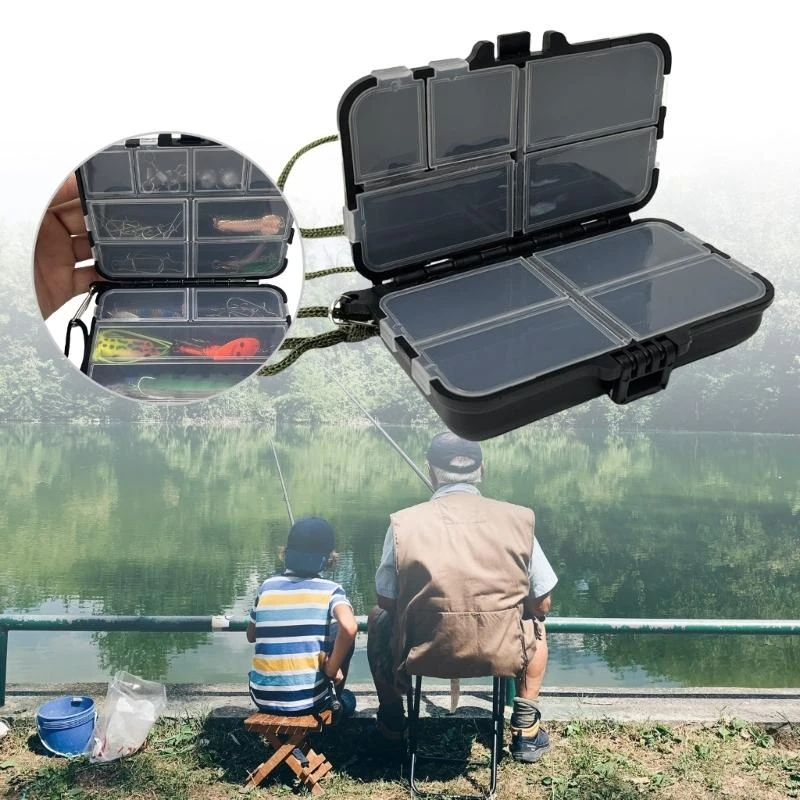 2Pcs Fishing Lures Hooks Storage Container Double Side Fishing Accessory Case Fishing Tackle Storage Box with Divider