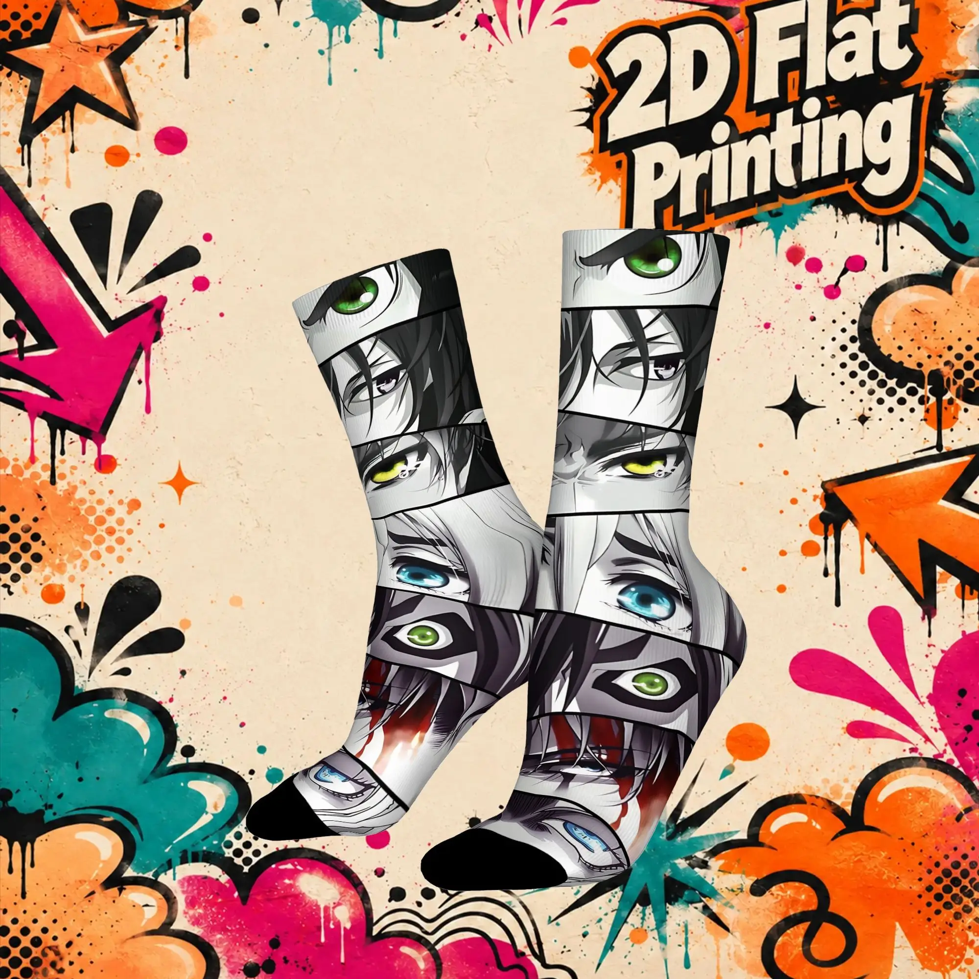 Attack On Titans Anime Retro  Hip Hop Novelty Casual compression Creative Sock Sports Socks