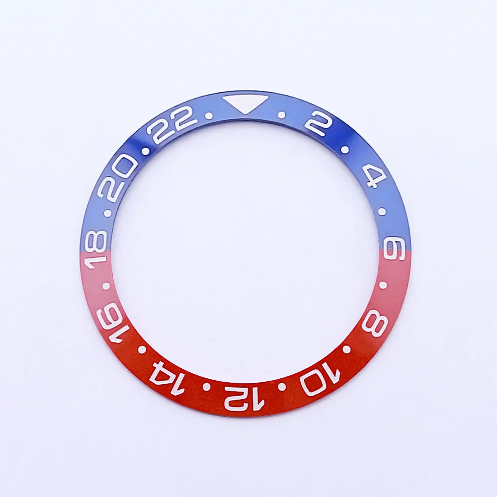 

38*30.60mm NH35 Watch Bezel sloping InsertCeramic Red Blue Bezel High Quality For Case NH35 NH34 GMT Bezel Accessories