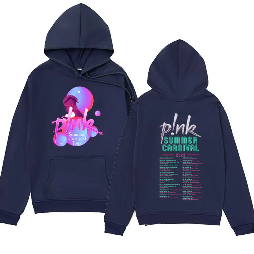 P! Nk Pink Summer Carnival 2024 Festival World Tour Hoodie Men Women Oversized Streetwear Sweatshirts Top Autumn Fleece Pullover