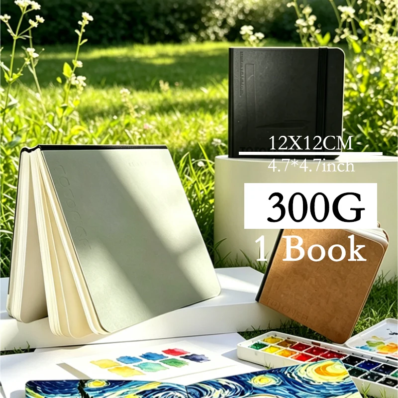 30PCS Portable Drawing Sketchbook 300G Thick Black and White Khaki Cardboard Mini Graphite Art Book for Watercolor Painting