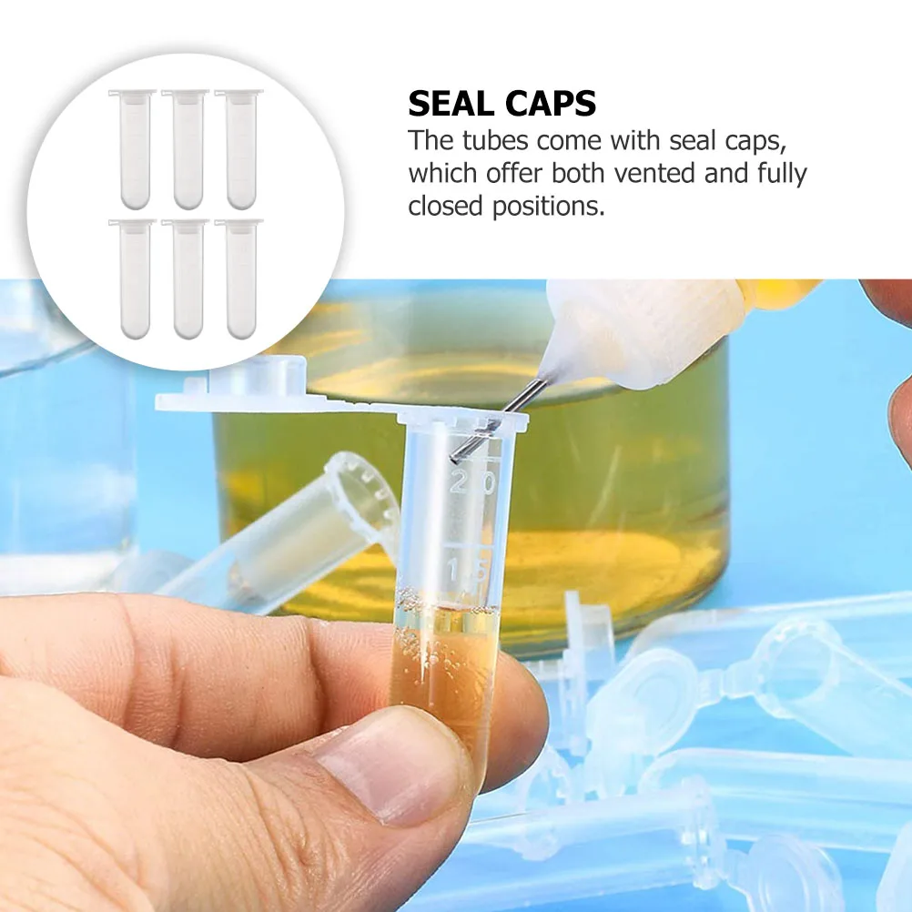 50 個のチューブ超透明実験室テストバイアルミニストレージ密封された生化学分子サンプル食品