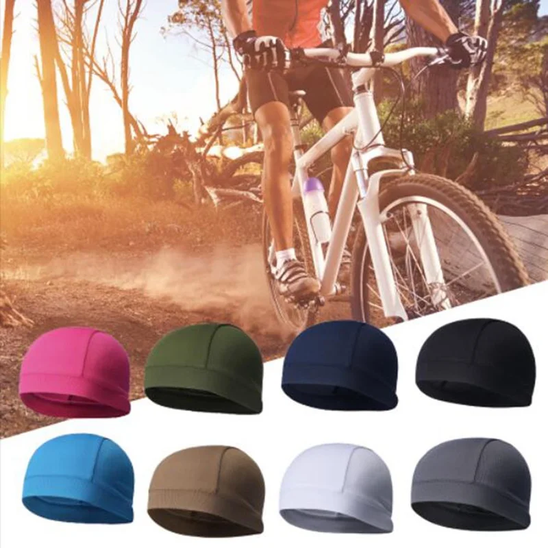 Breathable Cycling Caps Sweat-absorbent Beanies Hat Helmet Cooling Inner Cap Bicycle Elastic Hat Motorcycle Bike Comfortable Cap