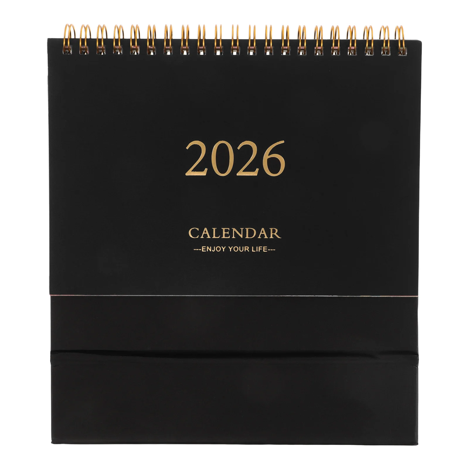 

2026 Mini Desktop Calendar Compact Stand Up Desk Calendar 18 Months Planner Premium Paper Office Home Decor Space Saving Black