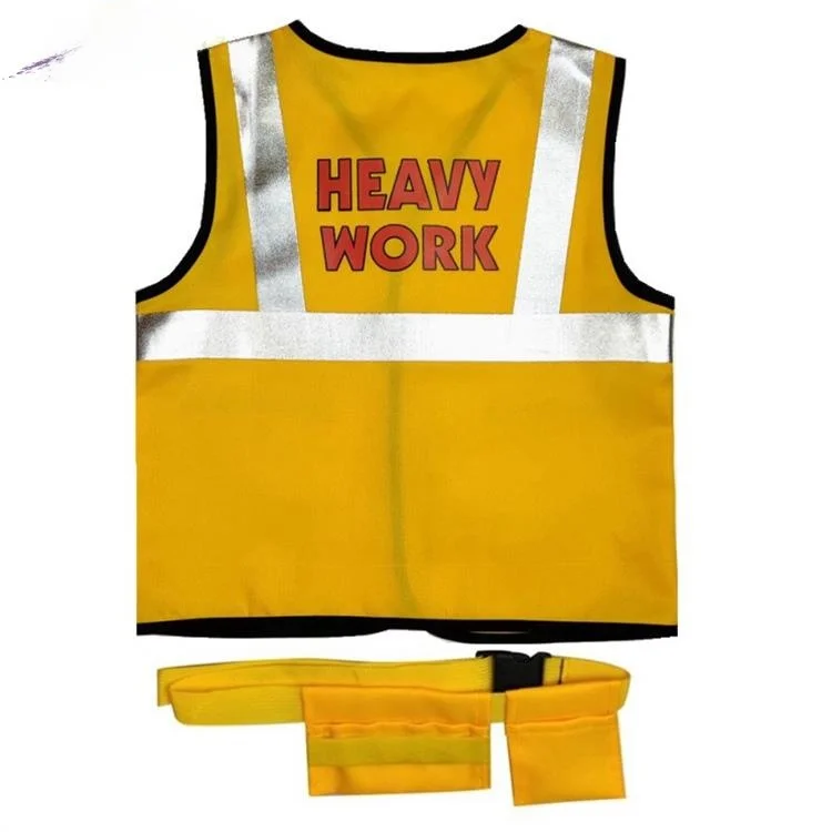 مجموعة أزياء لعب الأدوار لمهندس يوم الأطفال مكونة من 5 قطع من ملابس عمال البناء وسترة أزياء الهالوين للأطفال