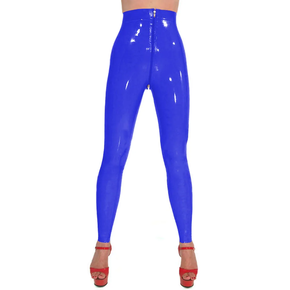 Women's High Waist Elastic Faux Leather Skinny Tights, Sexy Leggings, Shiny Pants, Wet Look, Latex Trousers, Blue,Pink,Black,Red