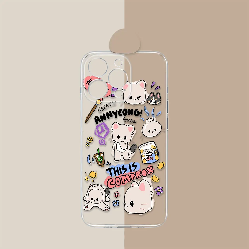 Kpop s-stray-kids s-skzoo Coque para iPhone 17 Air 16e 16 ProMax funda 15 14 13 12 11 17 16 Plus Pro Max cubierta de teléfono translúcida