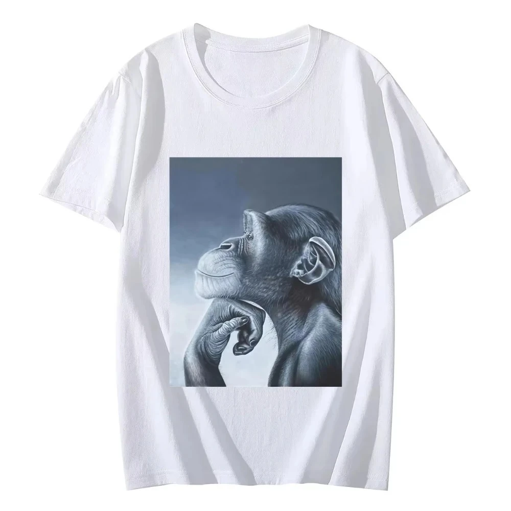 Women Summer Funny Rage Bait Monkey Meme Graphic Printed Fashion Vintage Casual Short Sleeve Trendy Tops for Ladies Clothing
