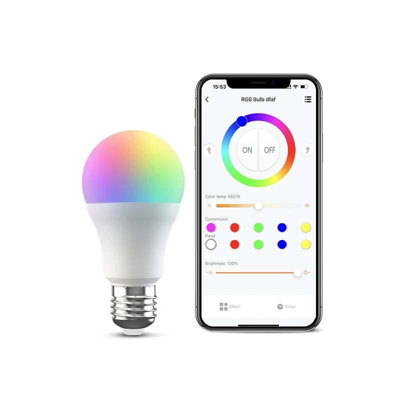 BroadLink Bluetooth RGB Bulb 9W E27/E26 Smart Lighting Bulbs Voice Control by Alexa, Google Home, Siri