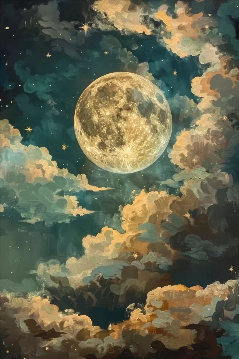 Fantasy Artwork Room Decor Celestial Night Court Starry Velaris Village Skyline Printable Poster Night Moon Star Wall Art Pos