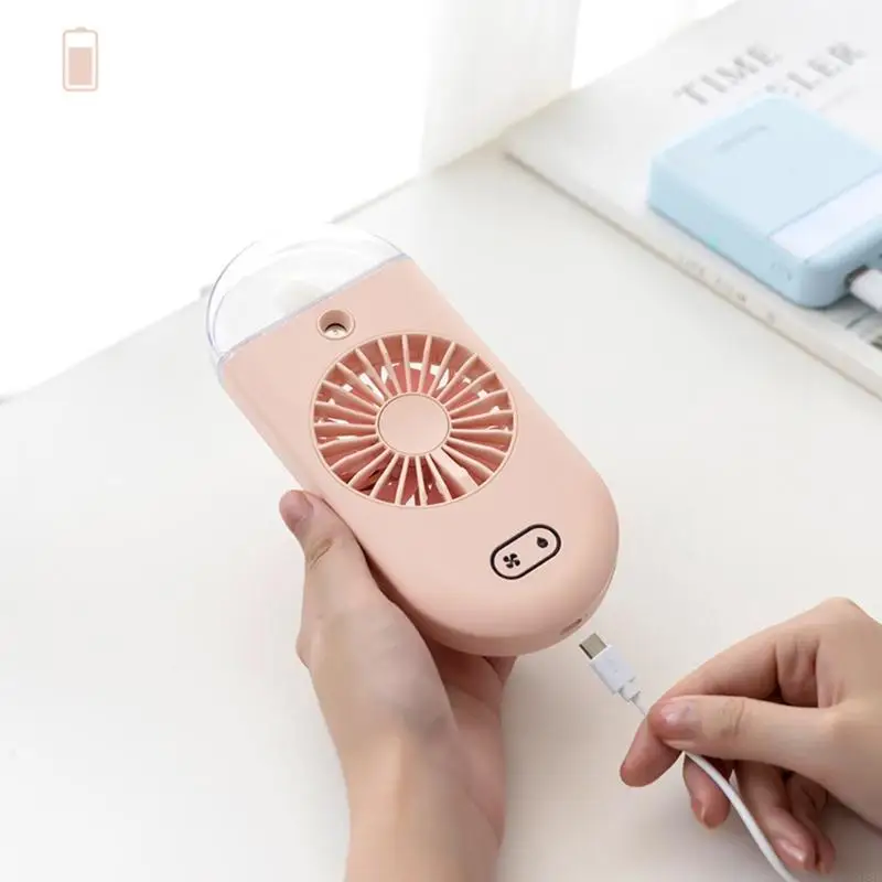 2-in-1 มือถือพัดลมสเปรย์ USB 3 เกียร์ Mobilephone Mini Humidifier N58D