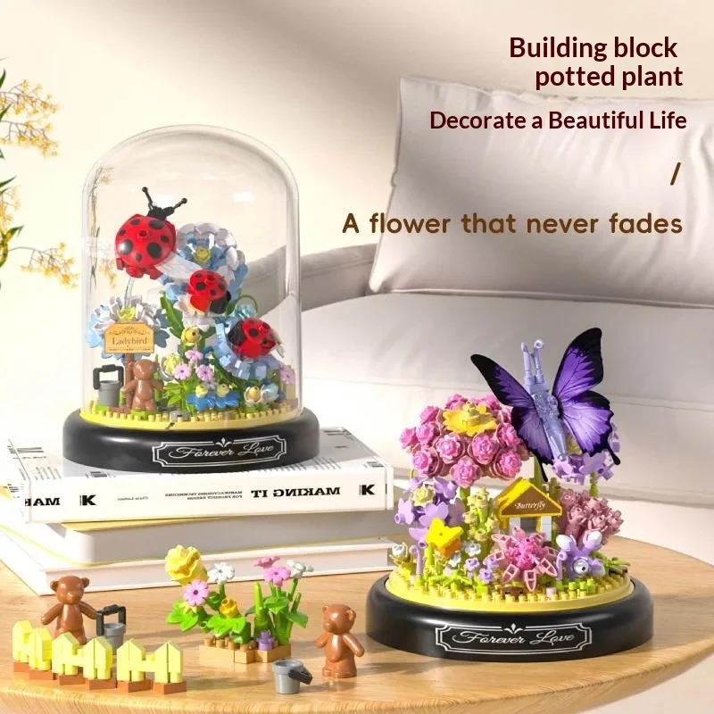 Adults Bouquet Flowers Micro Building Blocks Construction Set for Children Girl 9 to 12 Years Old Animal Insert Mini Bricks Toys - view 2
