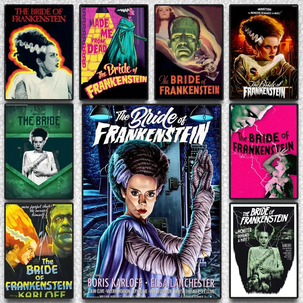 The Bride Of Frankenstein Poster Hot Self-adhesive Art Paper Sticker Coffee House Bar Room Wall Decor