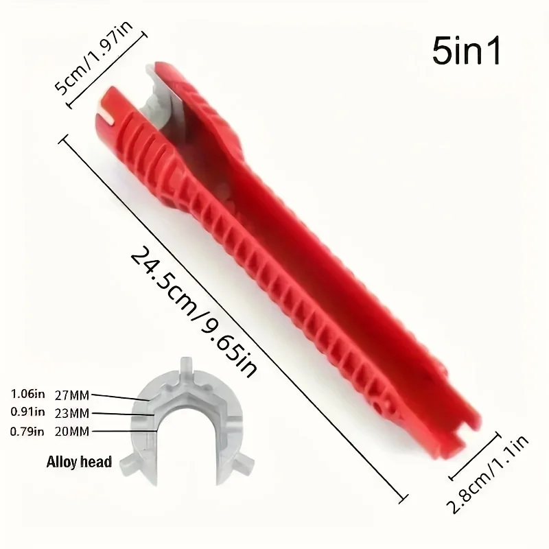 5-in-1 Multifunctional Sink Wrench Set - Plastic Faucet and Pipe Repair Tool Kit, Professional Bathroom Installation, Mechanical Operation, No Electricity Required