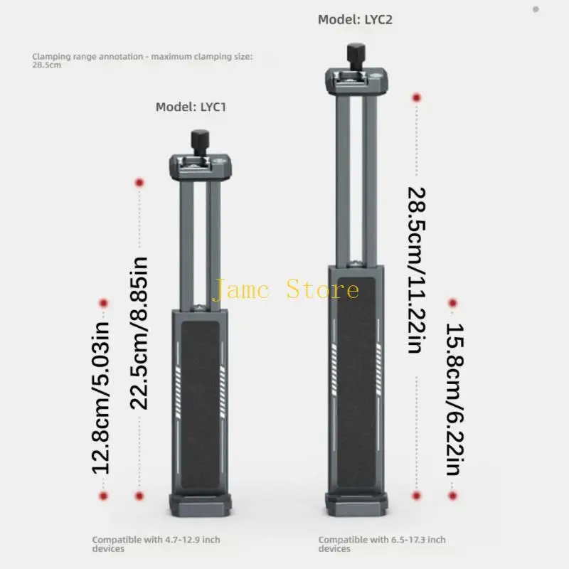 LX0B Đa Năng Hợp Kim Nhôm Kẹp Chân Máy Bộ Điều Hợp Cho Điện Thoại 4.7-17.3 Inch Máy Tính Bảng Đa Năng Gắn
