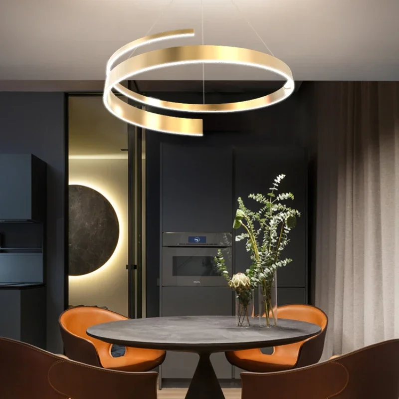 スパイラル円形ペンダントライト,モダンでミニマリストなデザイン,クリエイティブなデザイン,リビングルーム,ベッドルーム,ダイニングルームに最適です。